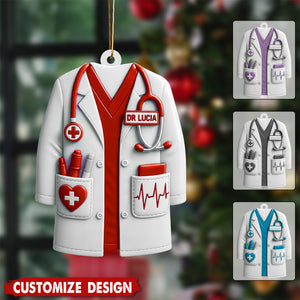 Custom Nurses Acrylic Christmas Ornament, Doctor Christmas Ornament, Healthcare Workers Gift, RN Gift, New Nurse Ornament