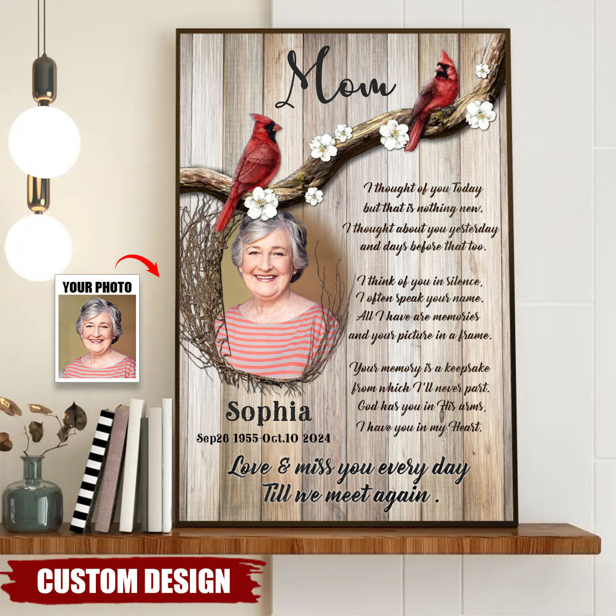 Love And Miss You Every Day - Personalized Memorial Poster, Sympathy Gift