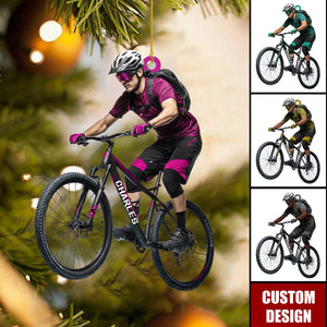 Personalized Mountain Bike Lover Christmas Ornament