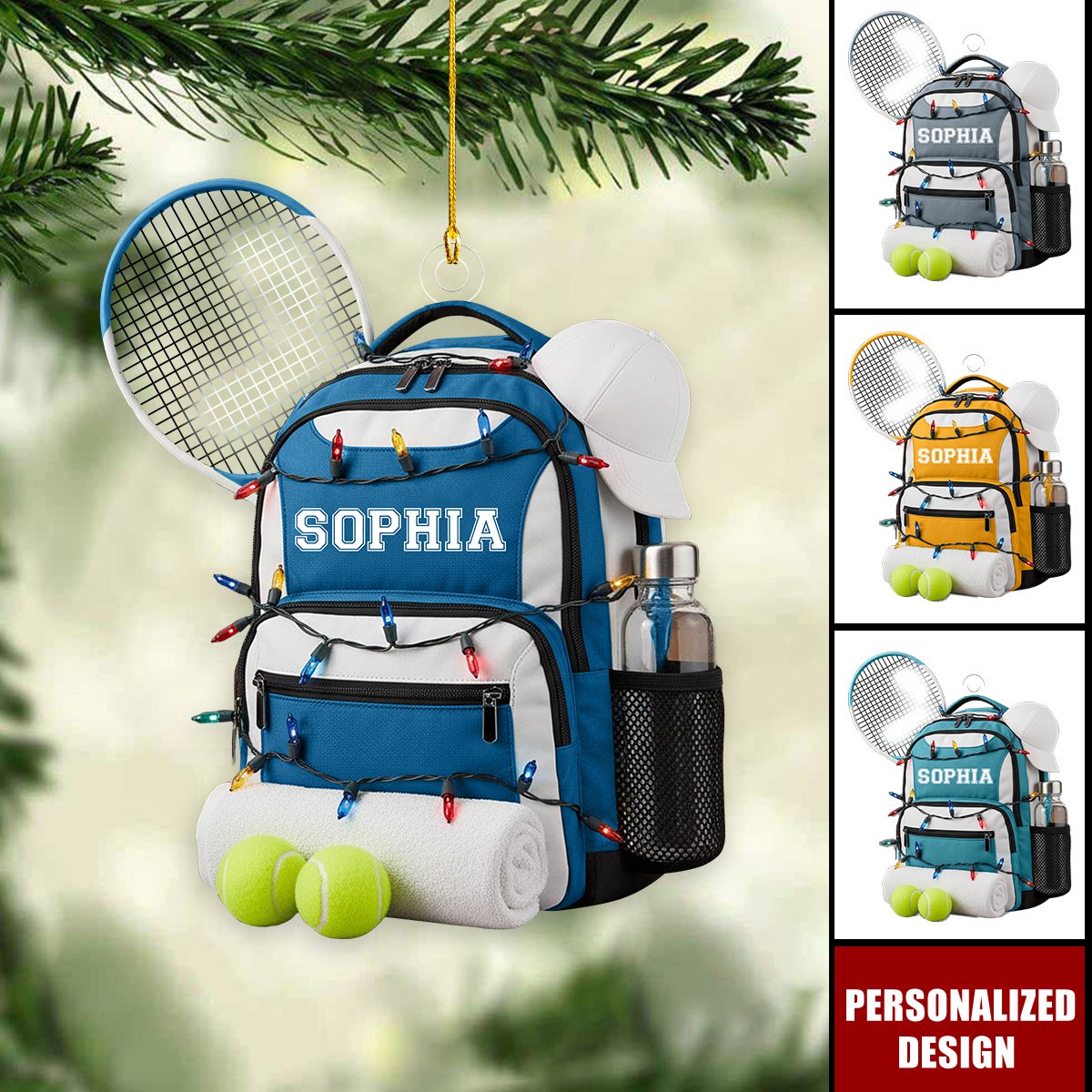 Personalized Tennis Backpack Ornament Gift for Tennis Players