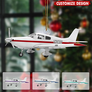 Personalized Airplane Christmas Ornament  - Gift For Aviation Lover