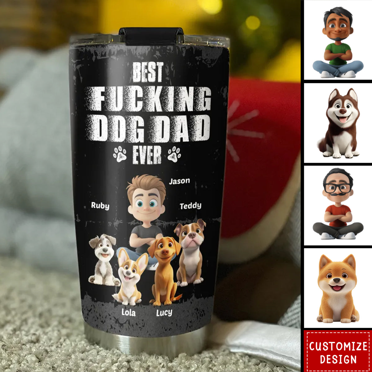 Best Dad Ever - Personalized Stainless Steel Tumbler-Gift for Dad