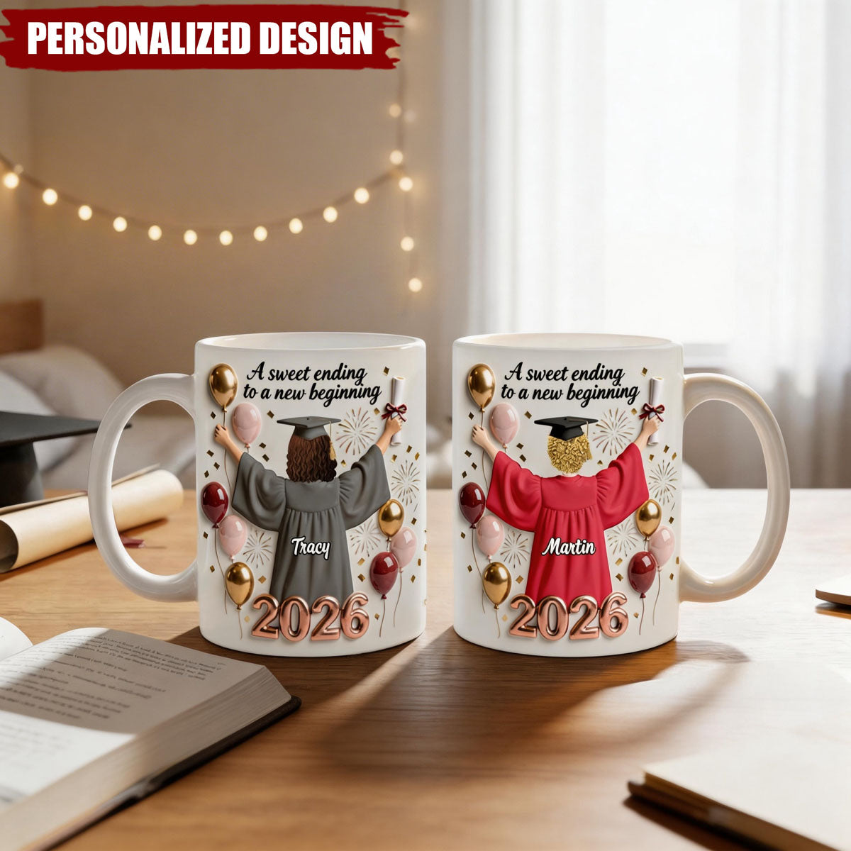 A Sweet Ending to a New Beginning-Personalized Graduation Mug