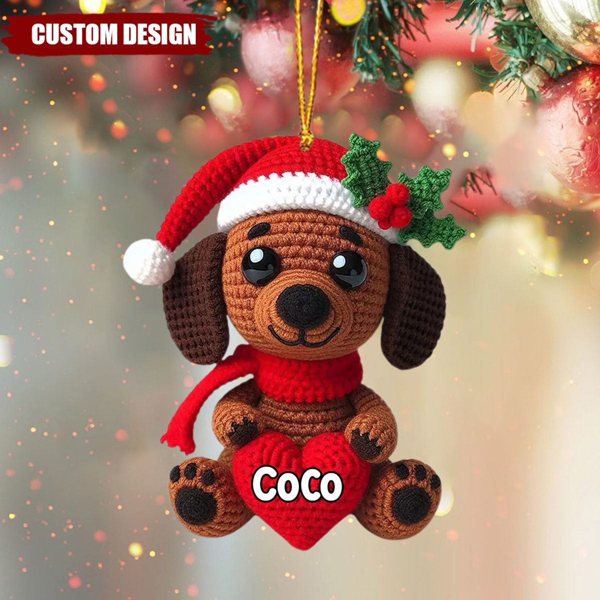 Merry Christmas Dogs - Personalized Dachshund Ornament