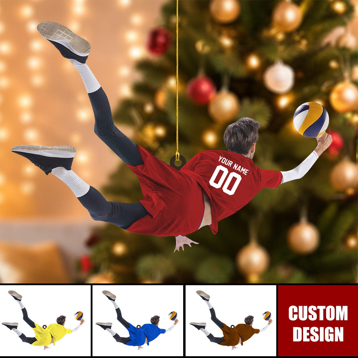 Personalized Volleyball Man Ornament, Volleyball Player Ornament, Custom Volleyball Gift, Volleyball Keepsake, Volleyball Christmas Gift