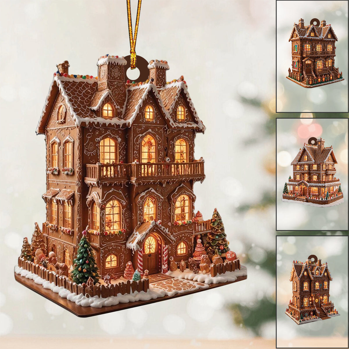 Christmas Houses Gingerbread Ornament-2024 New Release