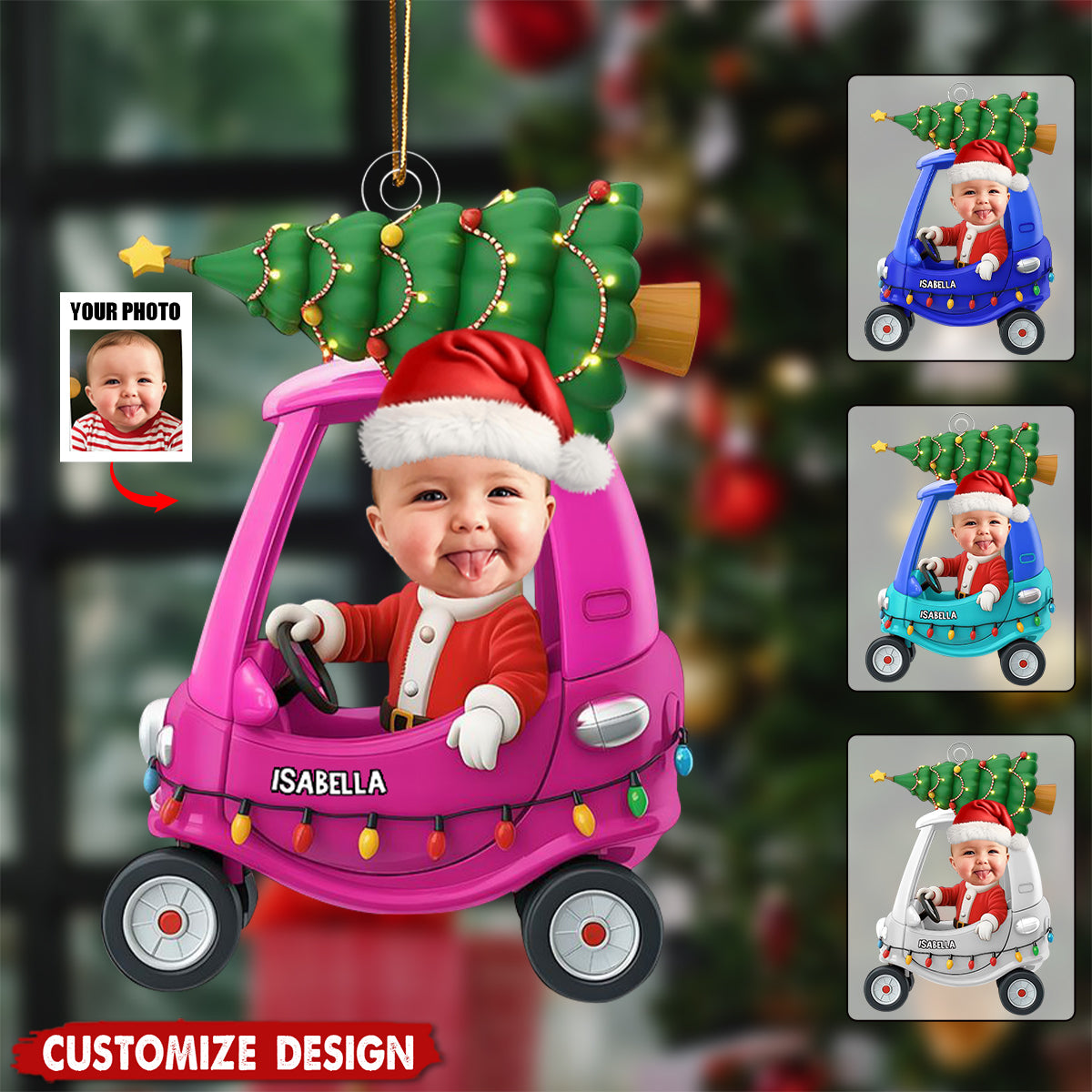 My Lovely Grandkid - Personalized Baby Photo Christmas Ornament