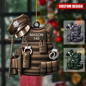 Personalized Police Vest Ornament – Christmas Gift For Policeman