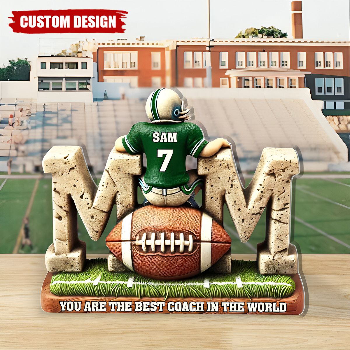 Personalized Football Mom Acrylic Plaque, Gift For Football Lover