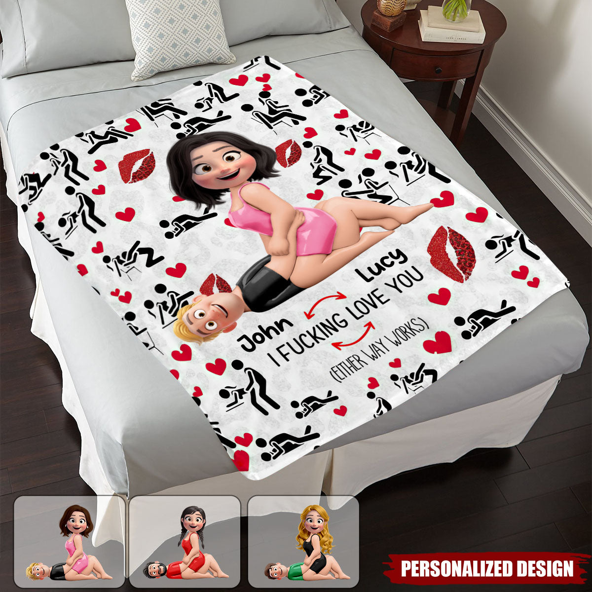 I Love You-Personalized Couple Blanket