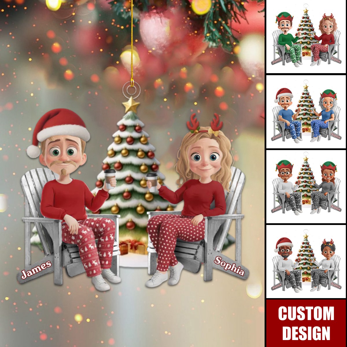 Custom Snow-Filled Ball Ornament - Gift For Couple