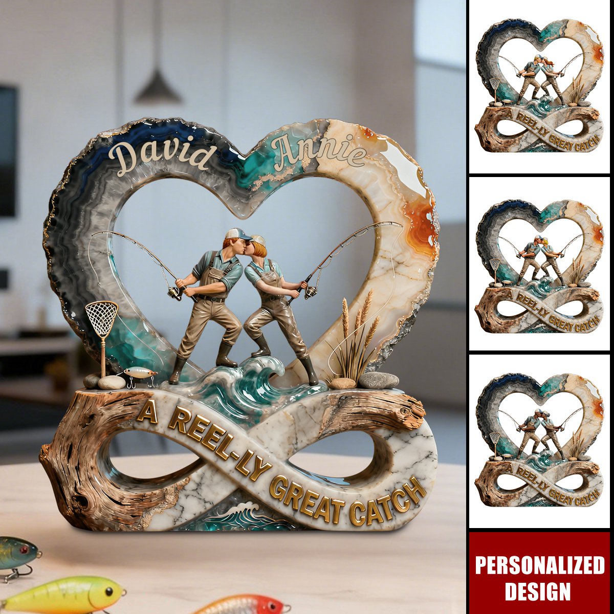 Personalized Fishing Couple Great Catch Acrylic Plaque-Gift For Fishing Couple