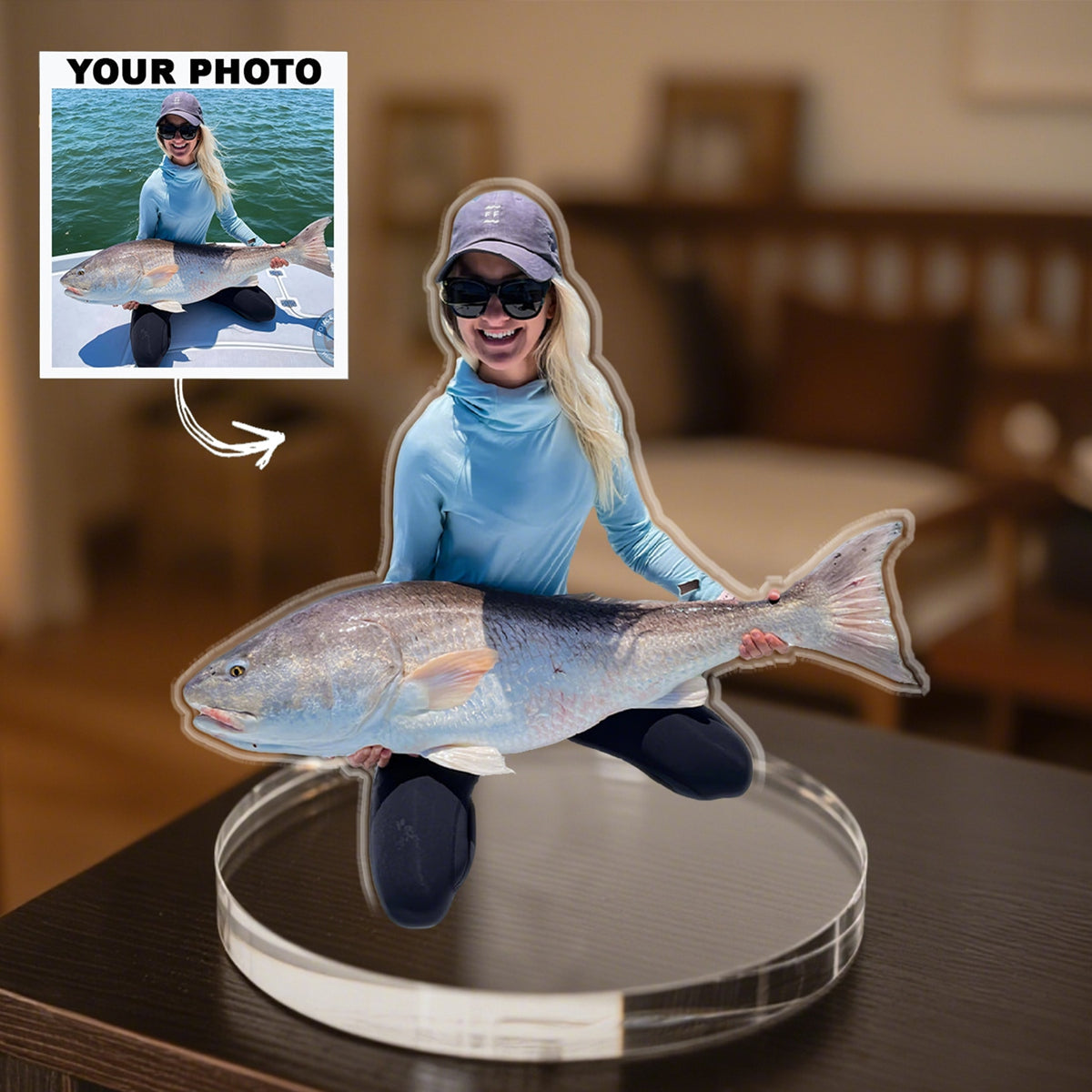 Personalized Upload Photo Acrylic Plaque - Gift for Fishing Lovers