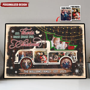 All Hearts Come Home For Christmas-Personalized Family Christmas Poster