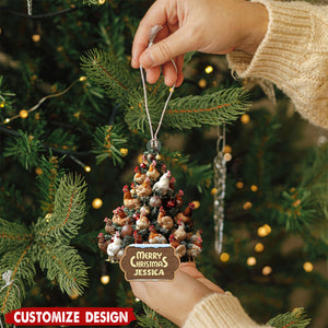 Personalized Chicken 2D Flat Ornament, Custom Farmhouse Christmas Tree Ornament, Farm Christmas Home Decor, Xmas Gift for Farmer