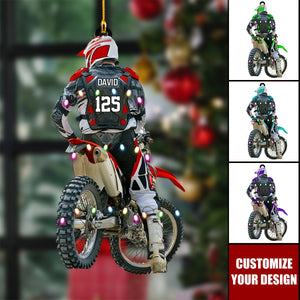 Personalized Motocross Dirt Bike Christmas Ornament, Holiday Gift for Motocross Racers