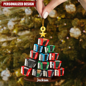 Personalized Accordion Christmas Ornament-Gift For Music Teacher
