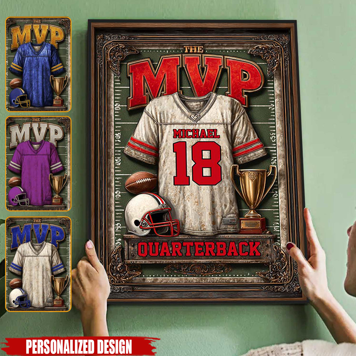 Gift For Football Son/ Daughter-Personalized Football Poster