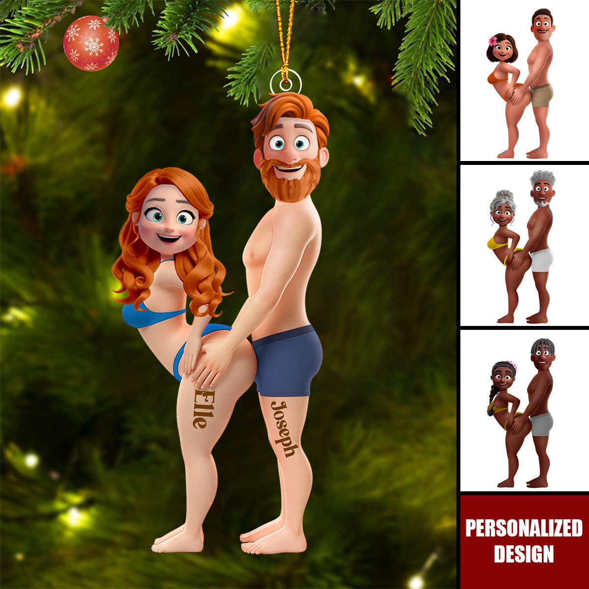 Personalized Playful Couple Acrylic Ornament-Gift For Couples