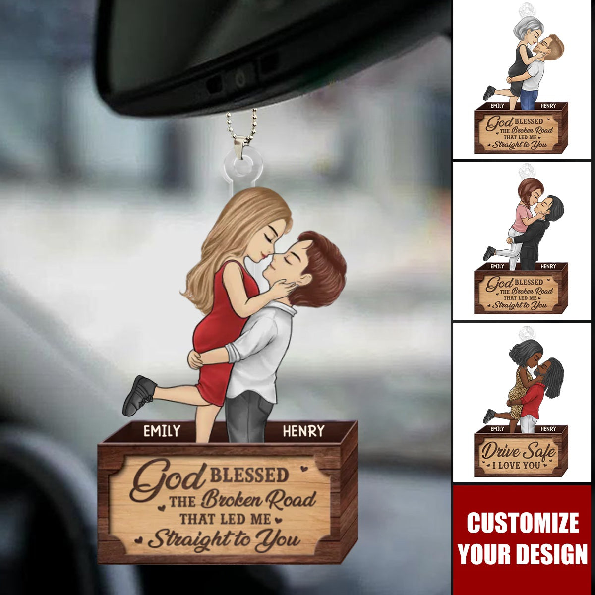 Custom Photo In You I’ve Found My Home - Couple Personalized Custom Car Ornament - Gift For Husband Wife, Anniversary
