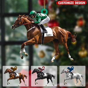 Personalized Horse Racing Ornament - Horse Lover Gift