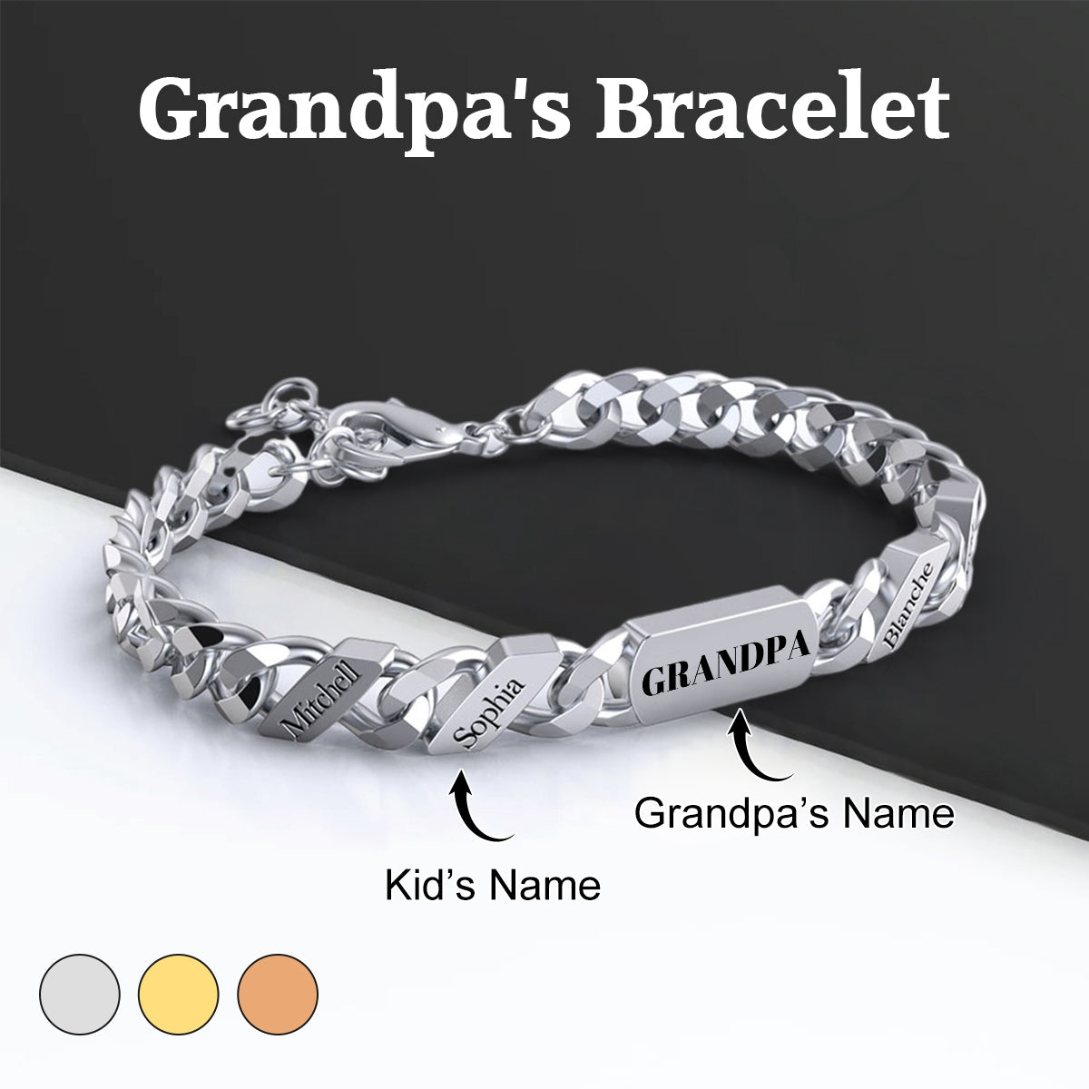 Personalized Fashion Name Bar Bracelet-Father's Day Gift