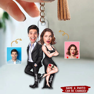 My Missing Piece Couple Funny Custom Face Photo Valentine‘s Day Gift For Him For Her Personalized Acrylic Keychain