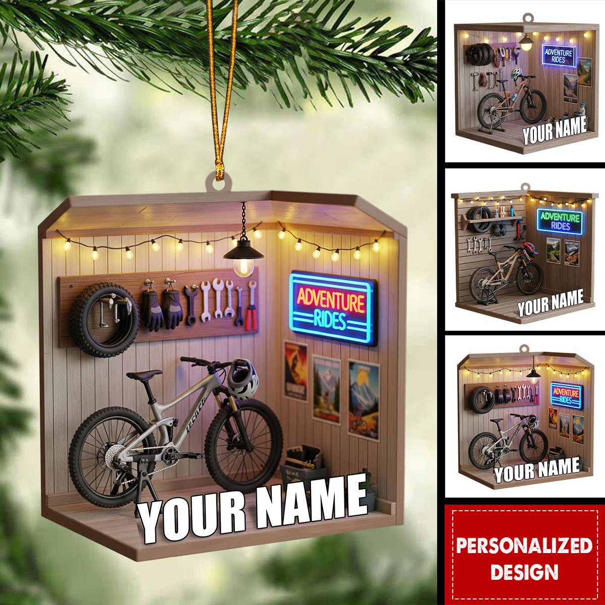 Personalized Mountain Bike Christmas Ornament Gift For Cyclists