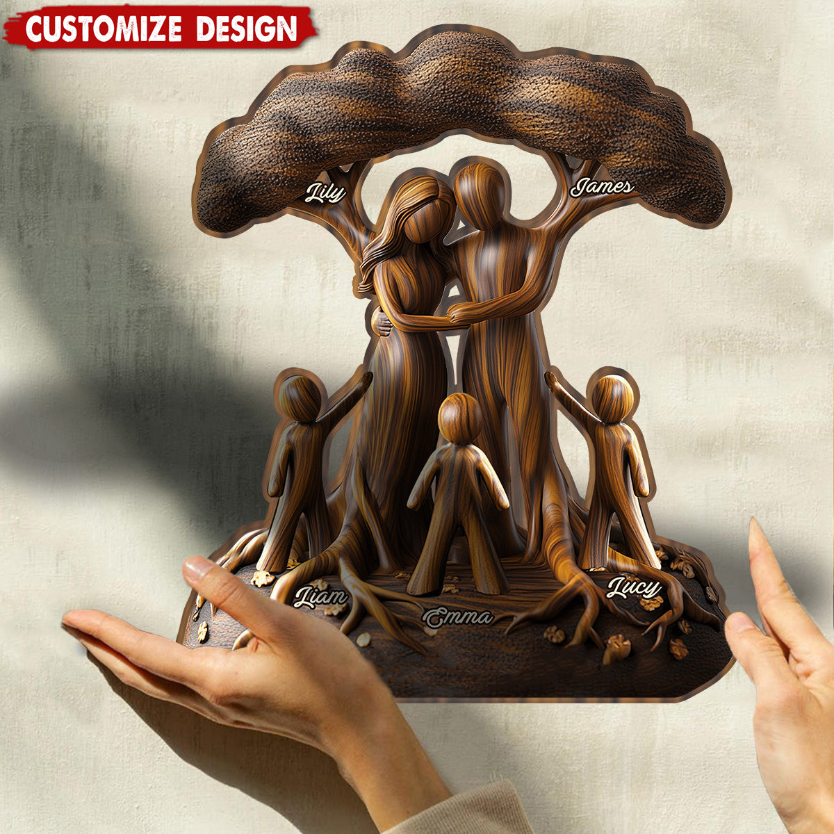 To Us You're The World - Personalized Family Shaped Plaque