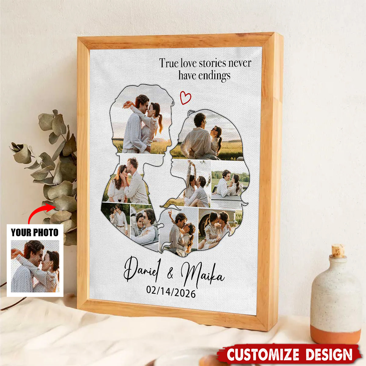 Personalized Couples Canvas Poster - Gift For Husband Wife, Couples