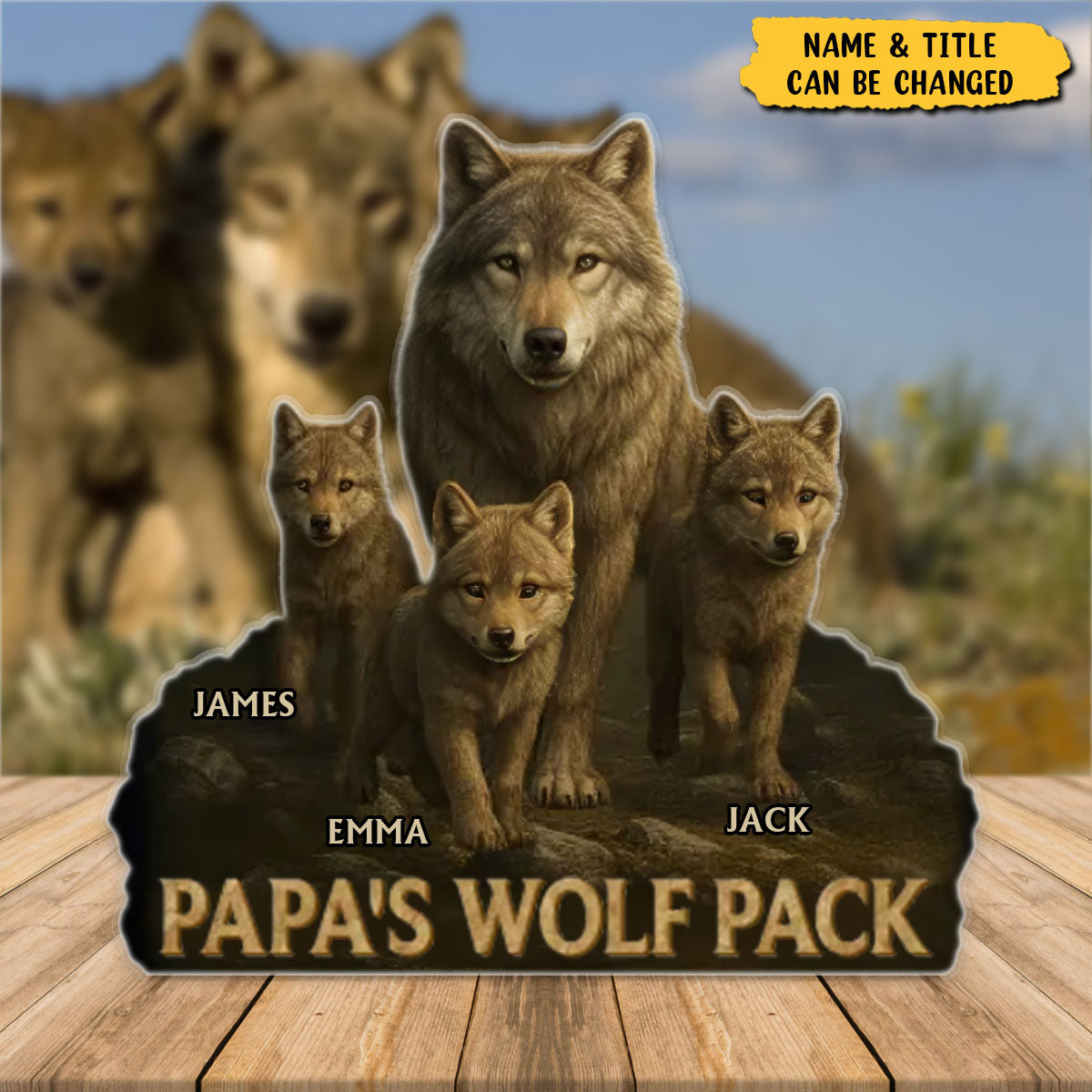 Papa Leads We Follow - Family Personalized Acrylic Plaque, Gift For Dad, Grandpa