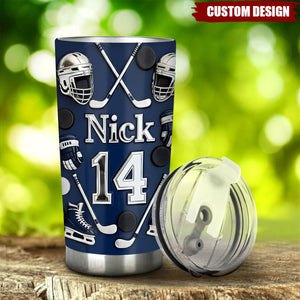 Personalized Ice Hockey Tumbler -Gift For Hockey Lover