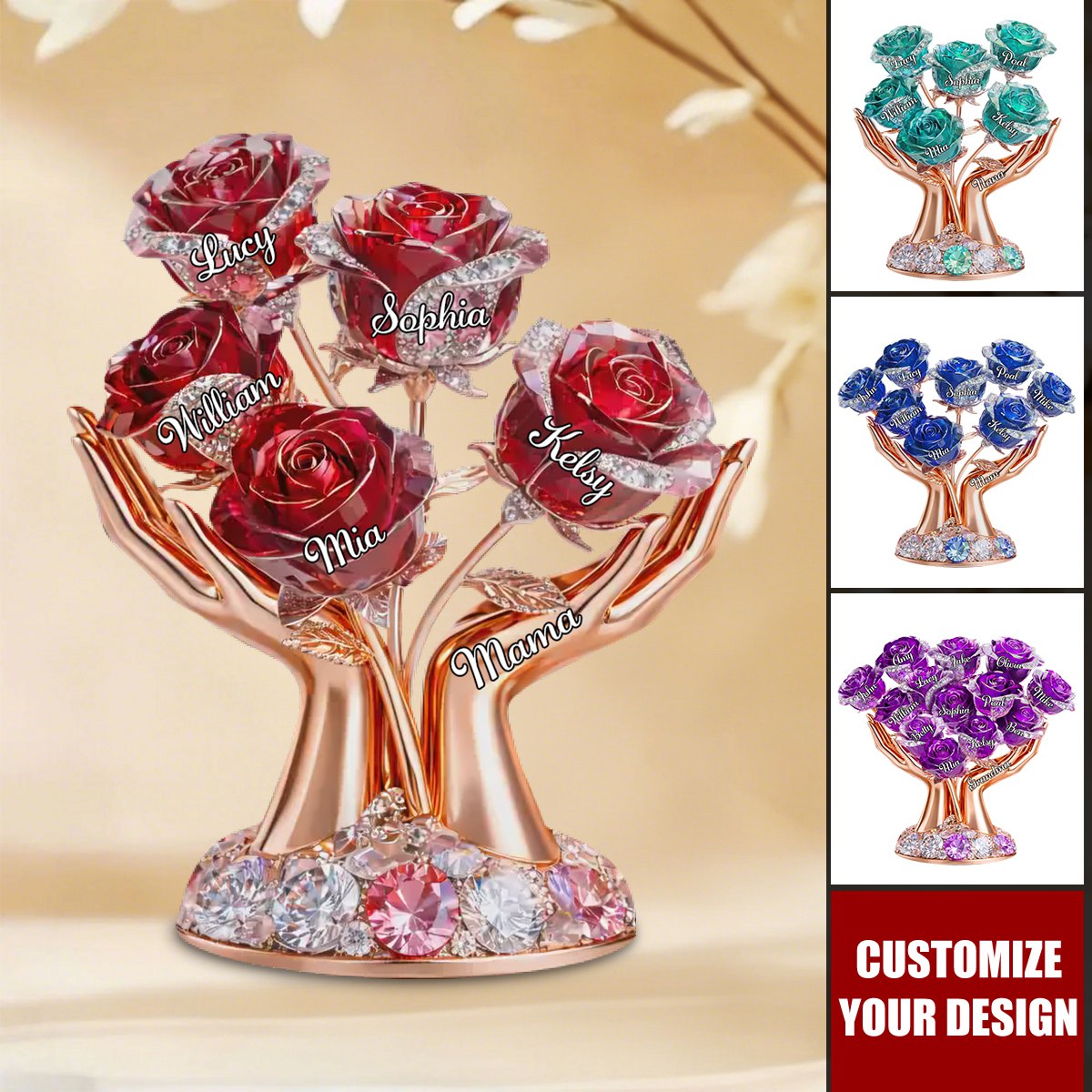 Personalized Mother's Day Gifts For Mom, Grandma Custom Acrylic Plaque - Blessed With The Best Grandma