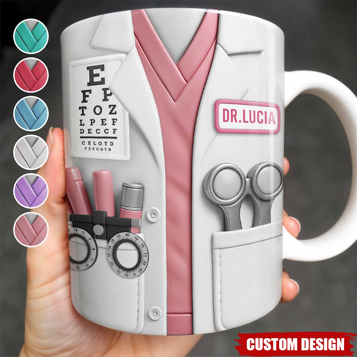 Celebrate Your Favorite Doctor, Ophthalmologist Essential Medical Tools Coffee Mug, Gift For Healthcare Professionals