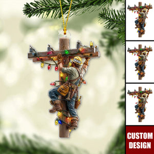 Keeping the Lights On - Personalized Lineman Ornament