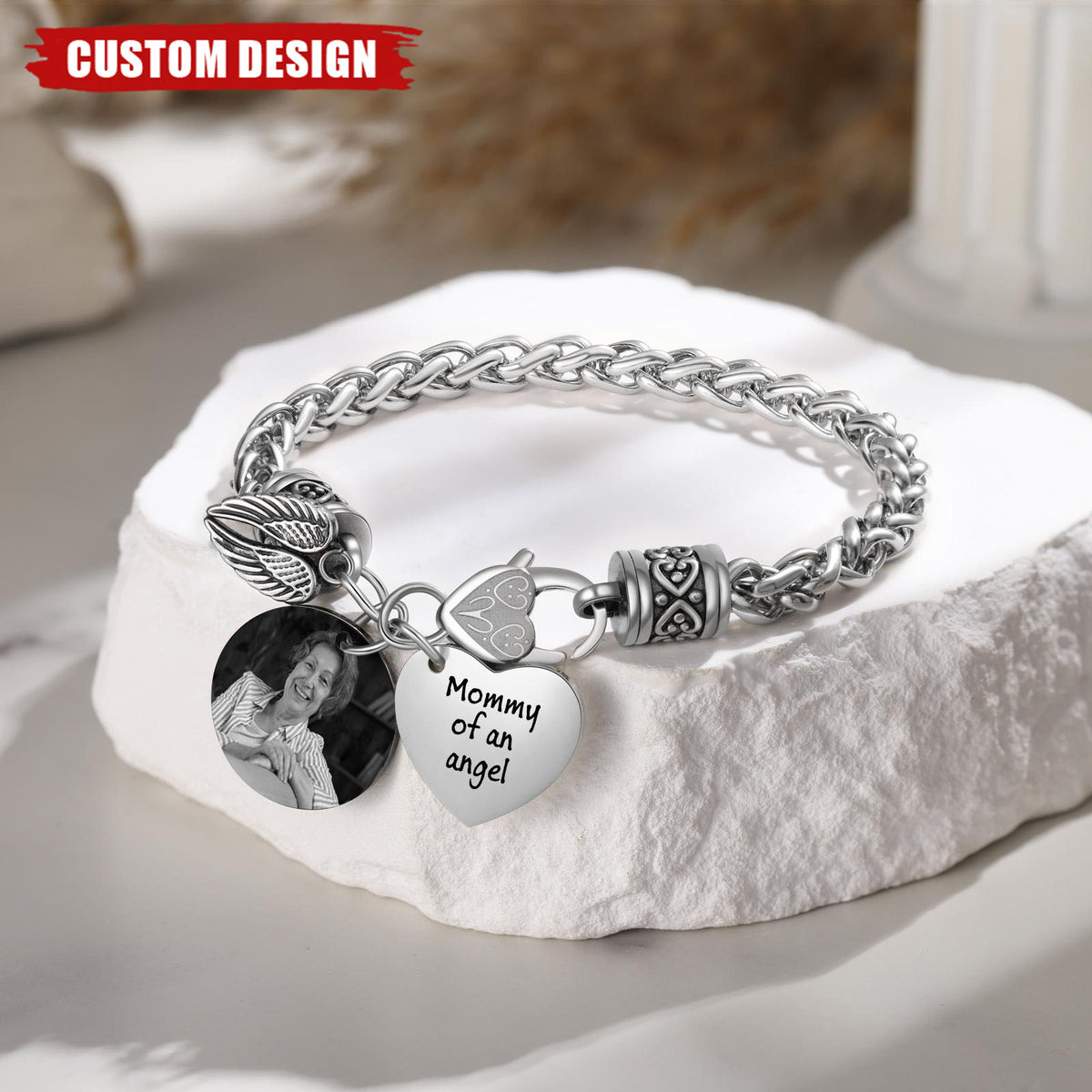 Personalized Angel Wing Memorial Bracelet-Sympathy Gift For Friend Or Family