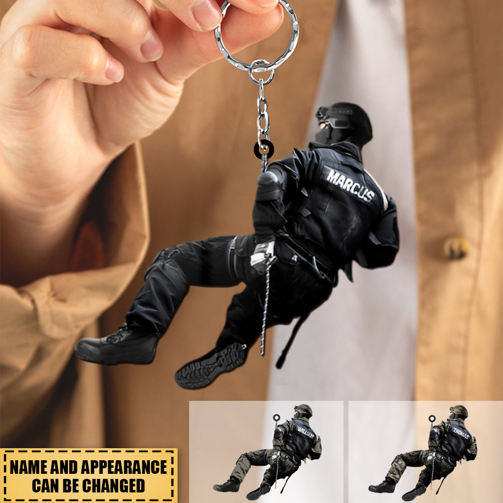 Personalized  Police Acrylic Keychain