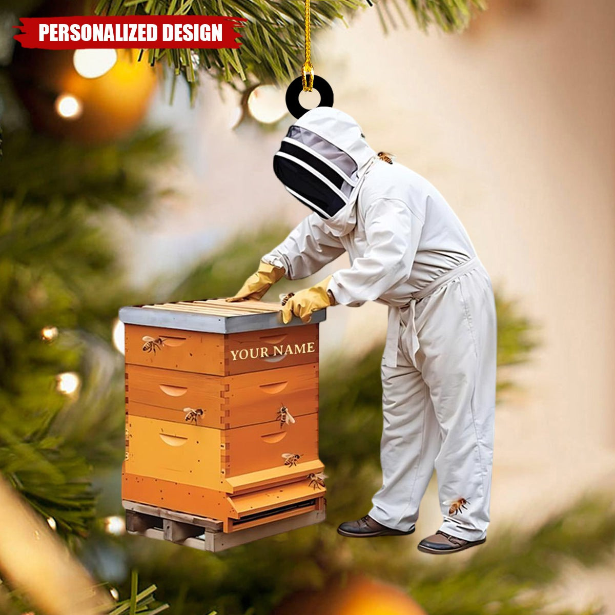 Personalized Beekeeper Ornament-Gift For Honeybee Keeper