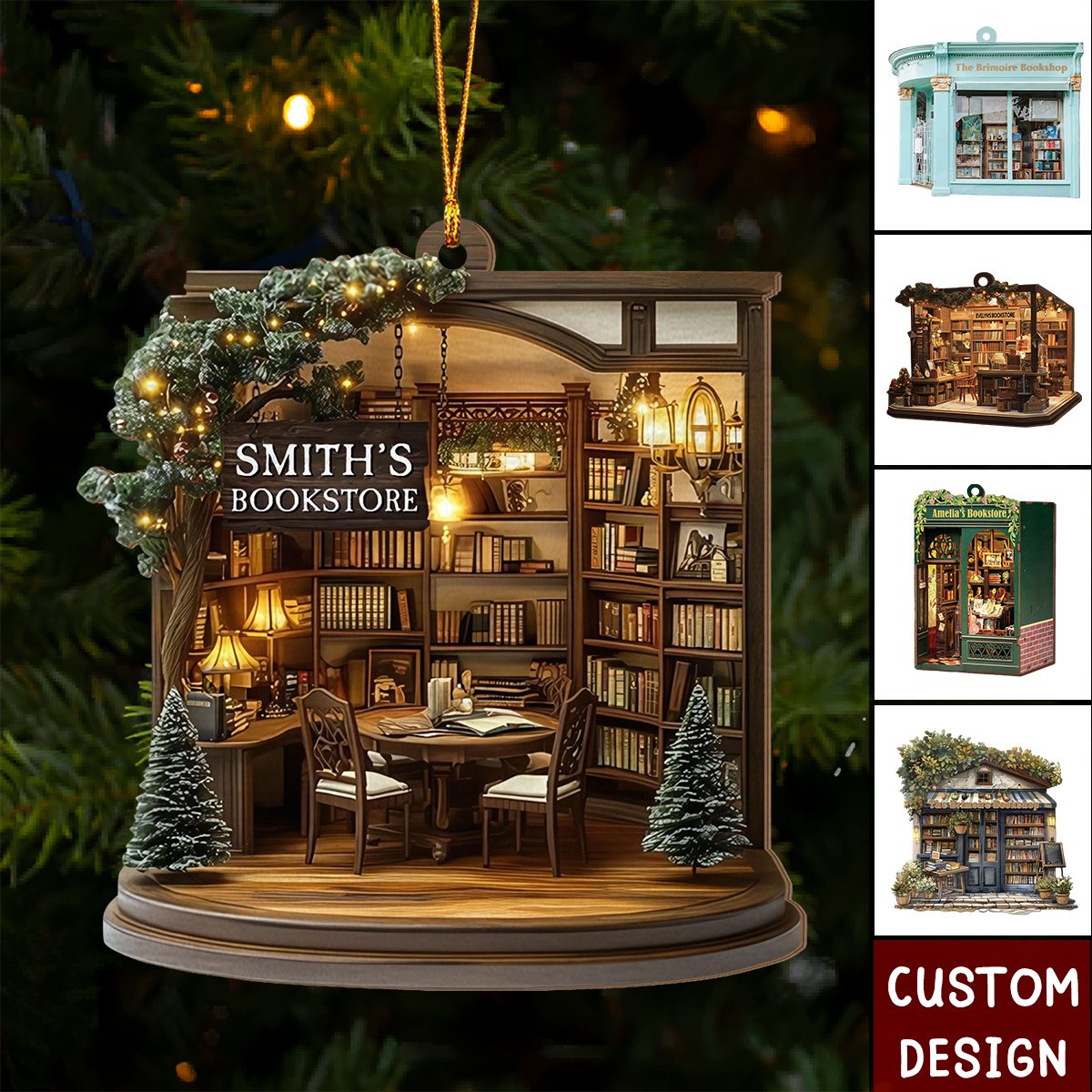 2024 New Release Personalized Bookstore Christmas Ornament - Gift For Book Lover
