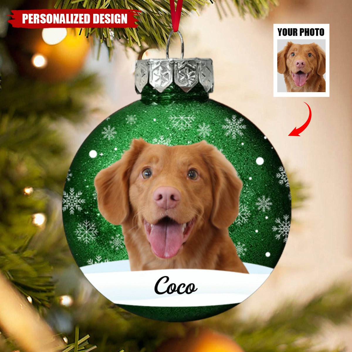 Personalized Photo Christmas Together Family Acrylic Ornament