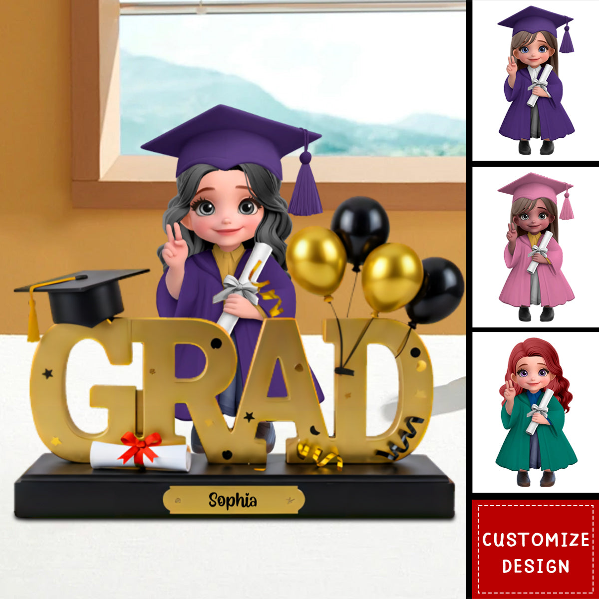 Graduation Gift - Personalized Graduation Shaped Acrylic Plaque