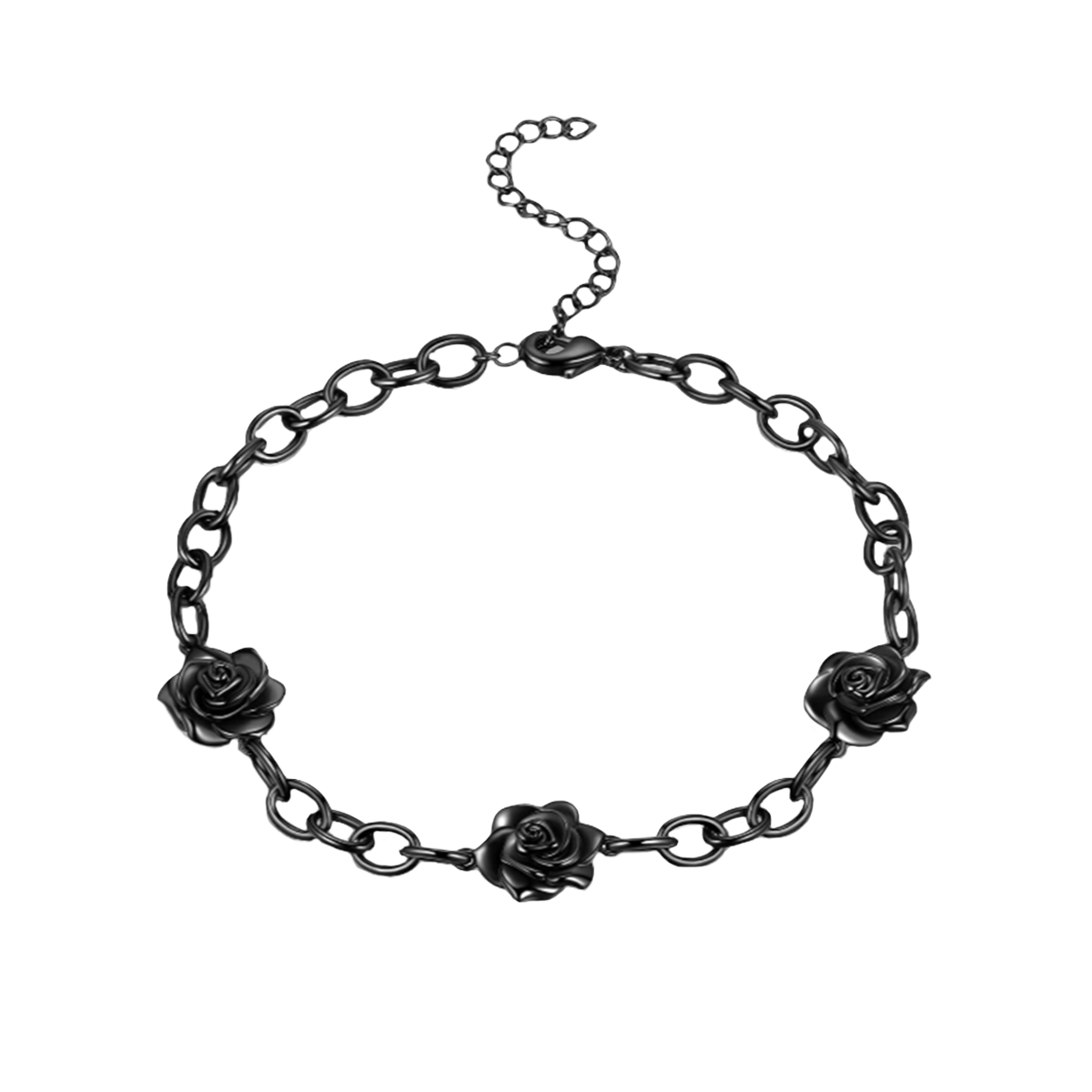 Black rose stands for survival Open Bracelet