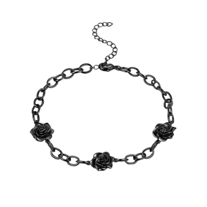 Black rose stands for survival Open Bracelet