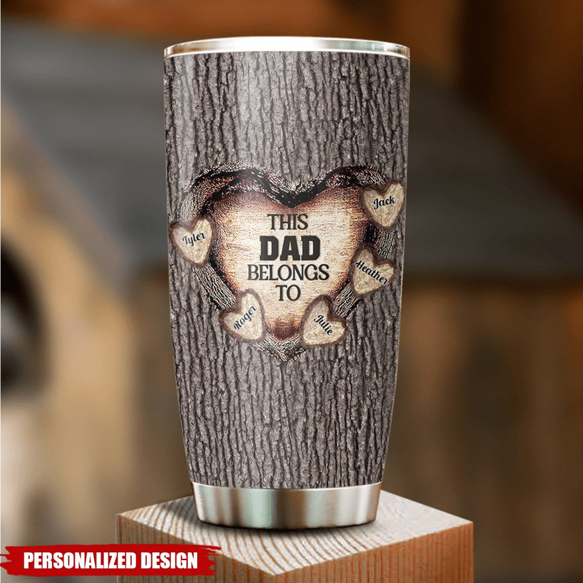 Heart Of Dad-Personalized Tumbler