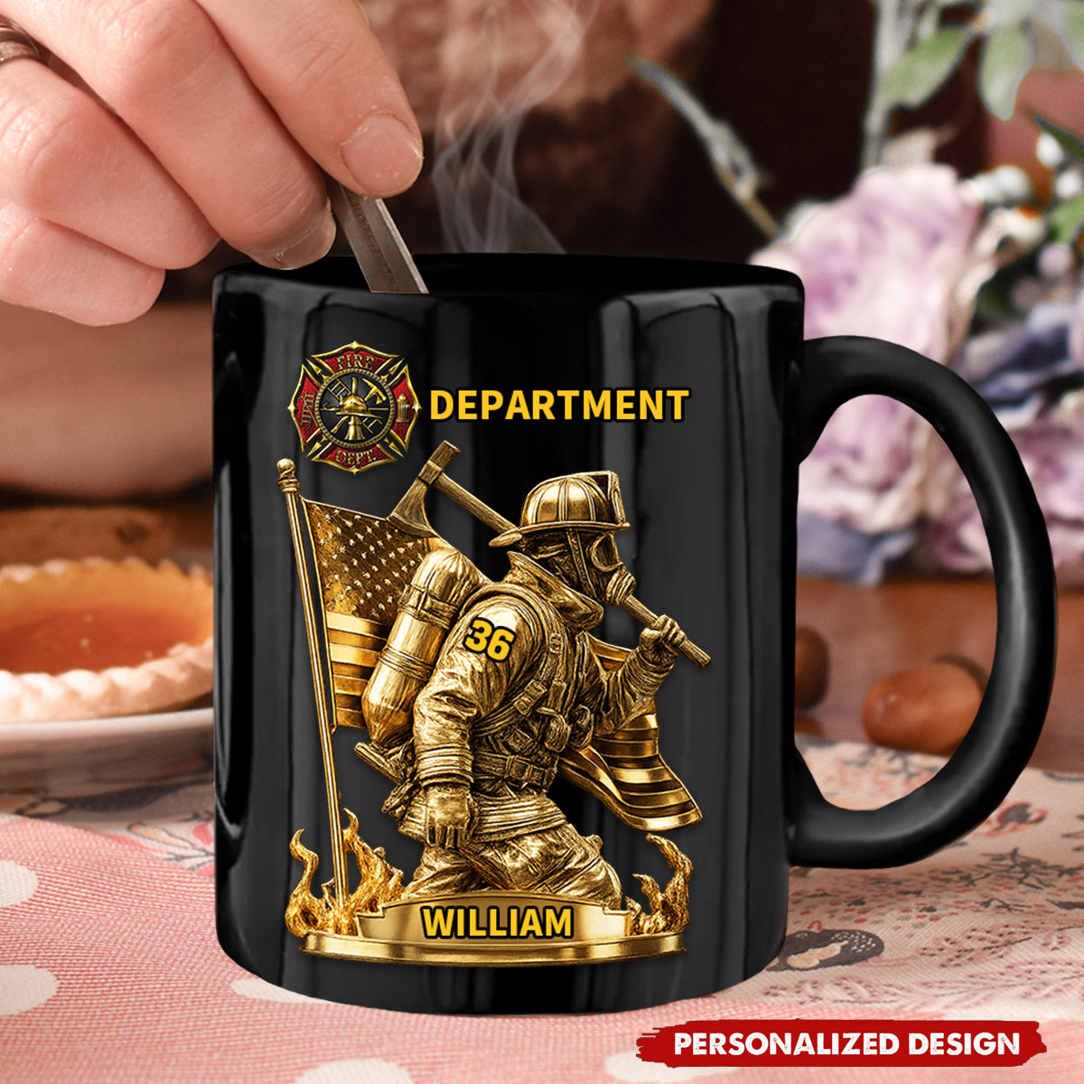 Personalized Proud Firefighter American Mug-Gift For Fireman