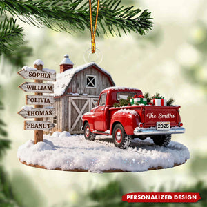 Personalized Truck Barn House Christmas  Ornament-Gift For Family