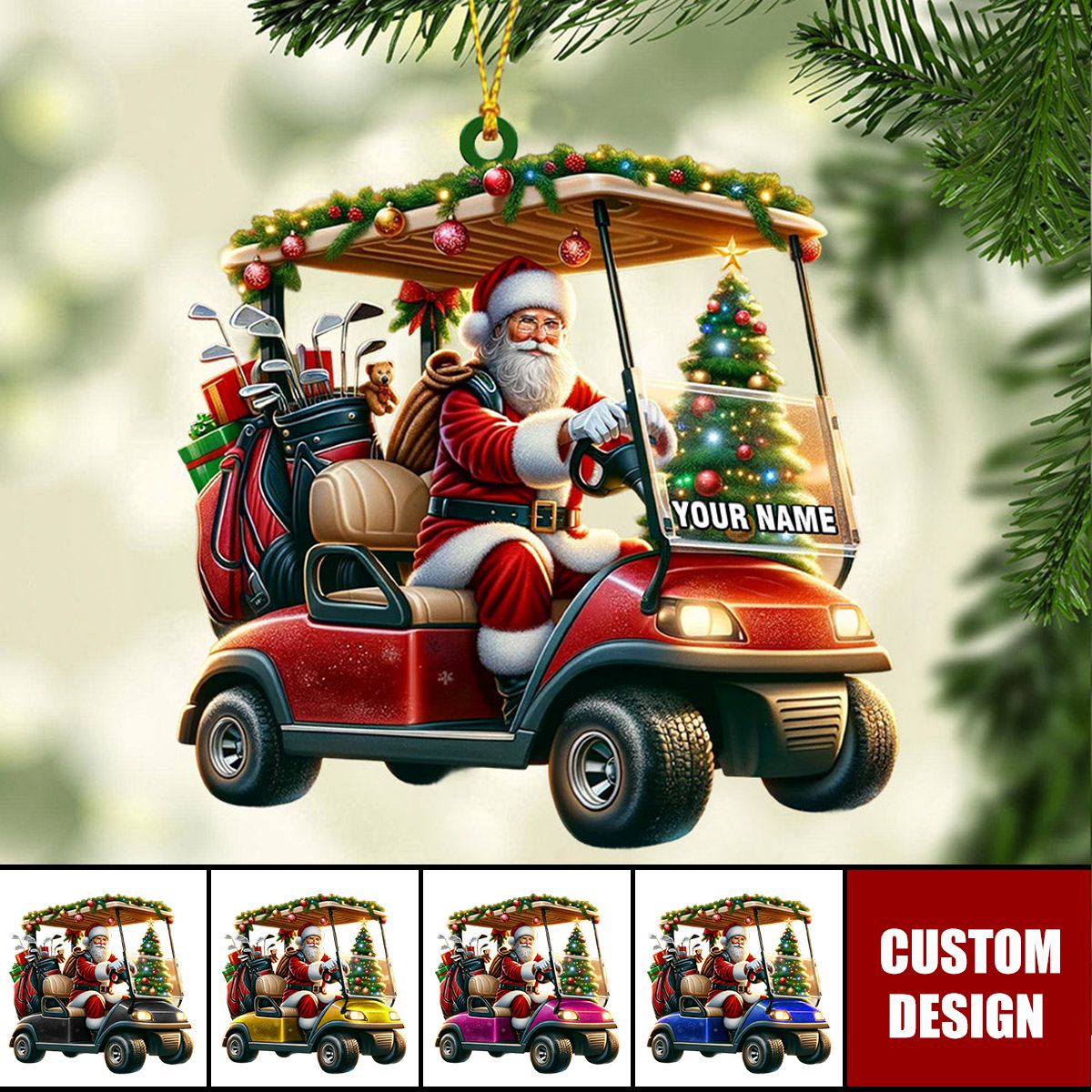 Santa Coming Home Decor Christmas Ornament, Personalized Ornament