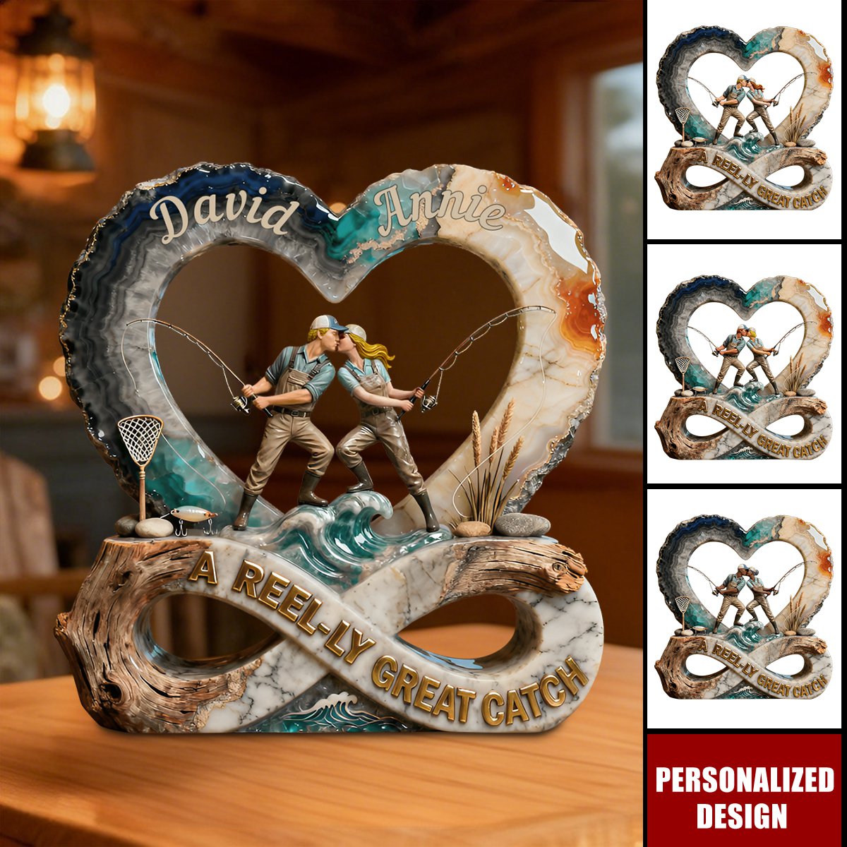 Personalized Fishing Couple Great Catch Acrylic Plaque-Gift For Fishing Couple