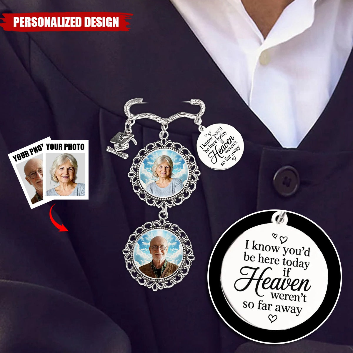 Still With Us, Always-Personalized Graduation Tassel Pin-Gift For Family Members