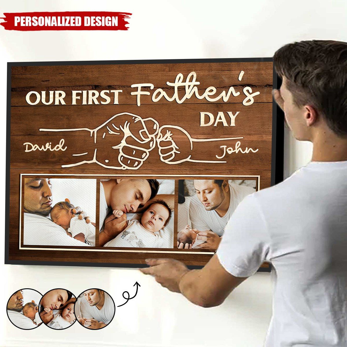 First Father’s Day Fist Bump-Personalized Poster-Gift For Dad